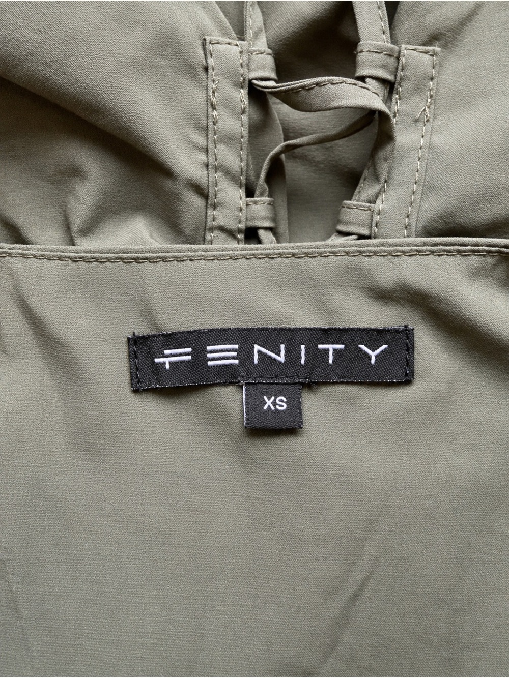 Fenity Charcoal Button-Front Lace-Up Top - Picture 3 of 3